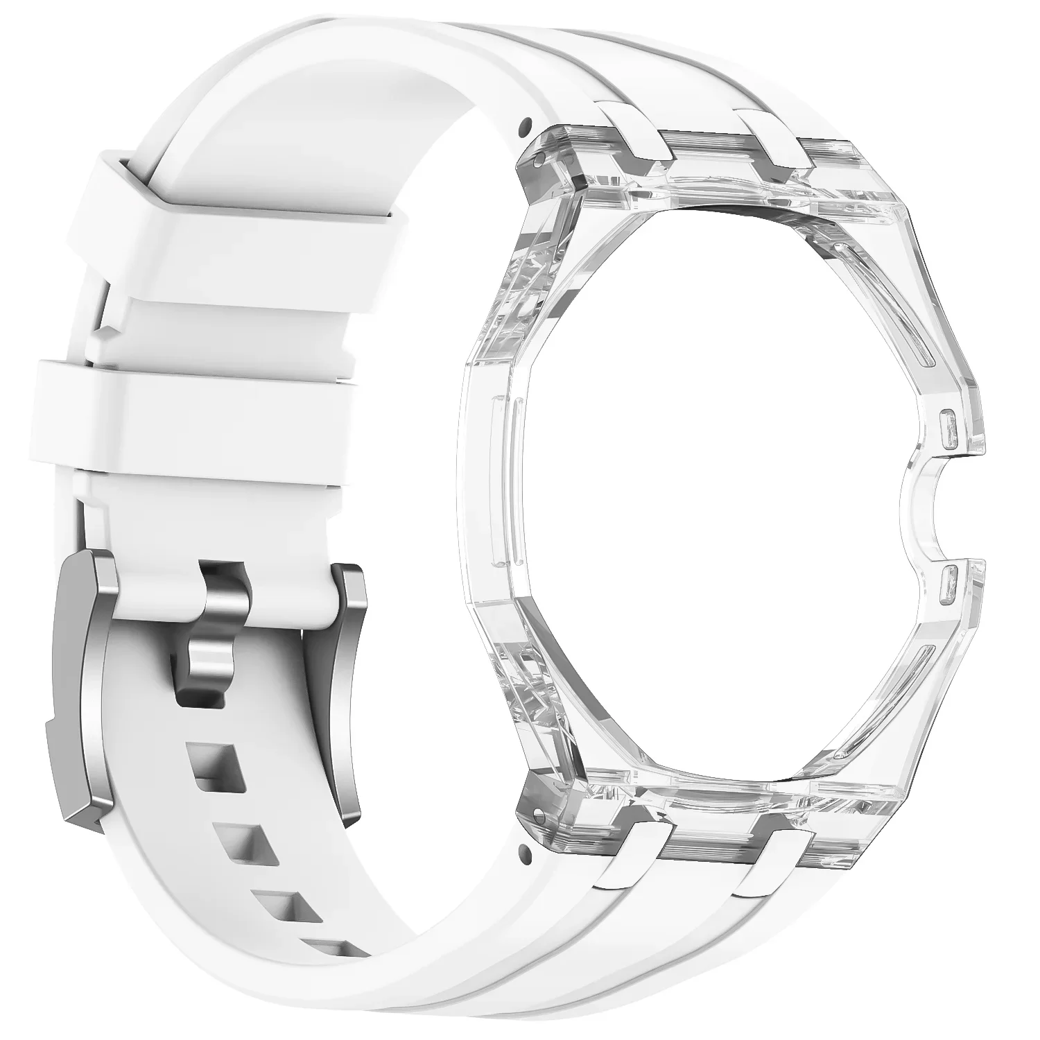 Transparentes Gehäuse + Modifikationsset mit Flüssigsilikonarmband für Swatch X AP Royal Pop Uhrenarmband Swatch X AP Royal Pop Correa – Detail 29