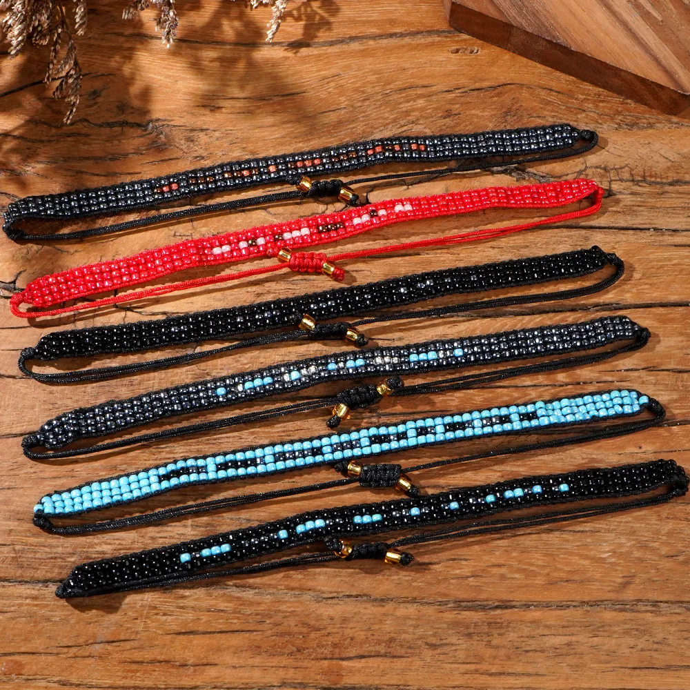 Rice bead bracelet Creativity Color matching Bohemia Adjustable Hand weaving Female Fashion Simplicity Beaded bracelet