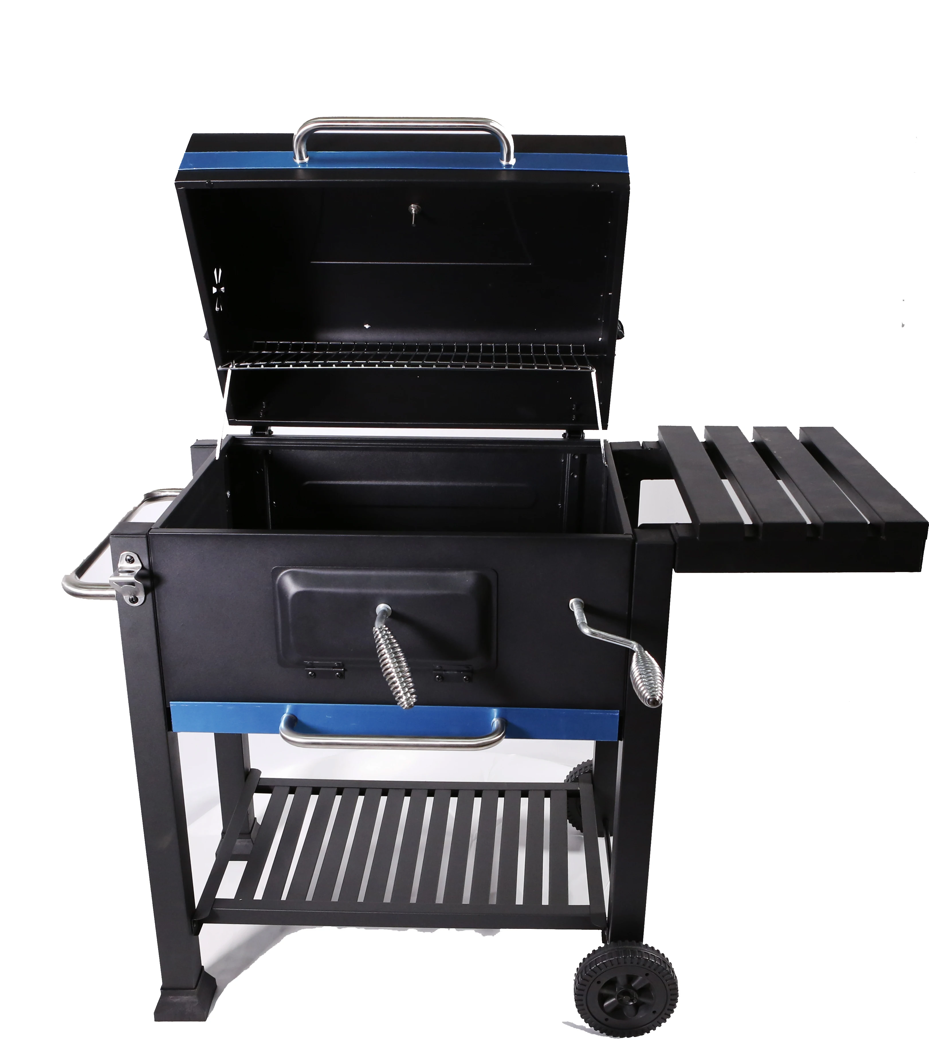 Heavy-Duty Outdoor Kitchen Barbecue Smoker Grill Machine Durable Iron Steel Charcoal BBQ Trolley with Outdoor Kitchen