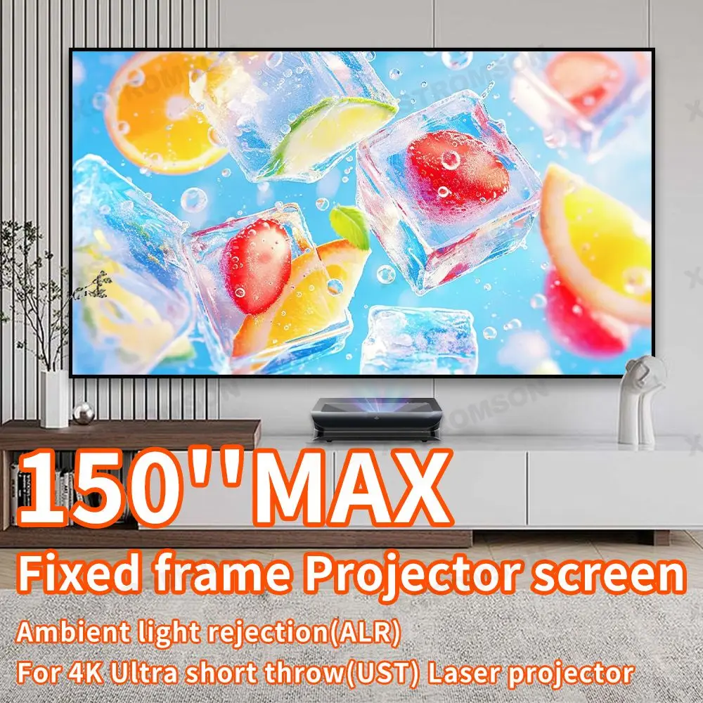 

MAX 150 inch Fixed Frame Grey Anti Light Projection Screen ALR Anti Light Projector Screen for 4K UST Projector Home Theatre