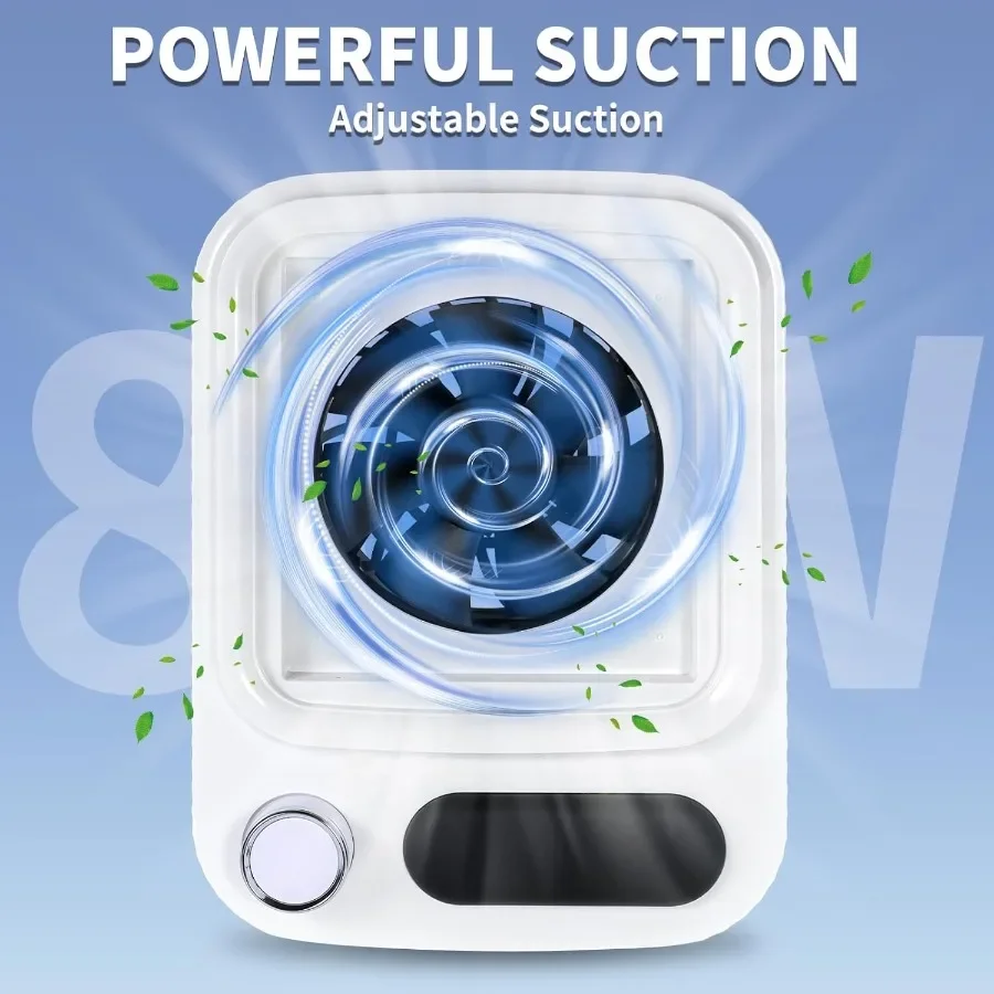 Coletor de pó para unhas, 80w, vácuo com escova de limpeza de unhas, ventilador silencioso, coletor de poeira, tecnologia de unhas com 2 peças de filtros reutilizáveis profe