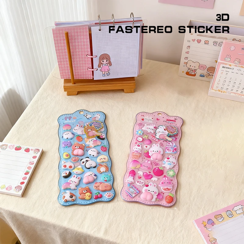 

Kawaii мультфильм 3D пердеж стерео наклейка стереоскопические милые животные снимают стресс наклейки DIY Декор наклейки поставки