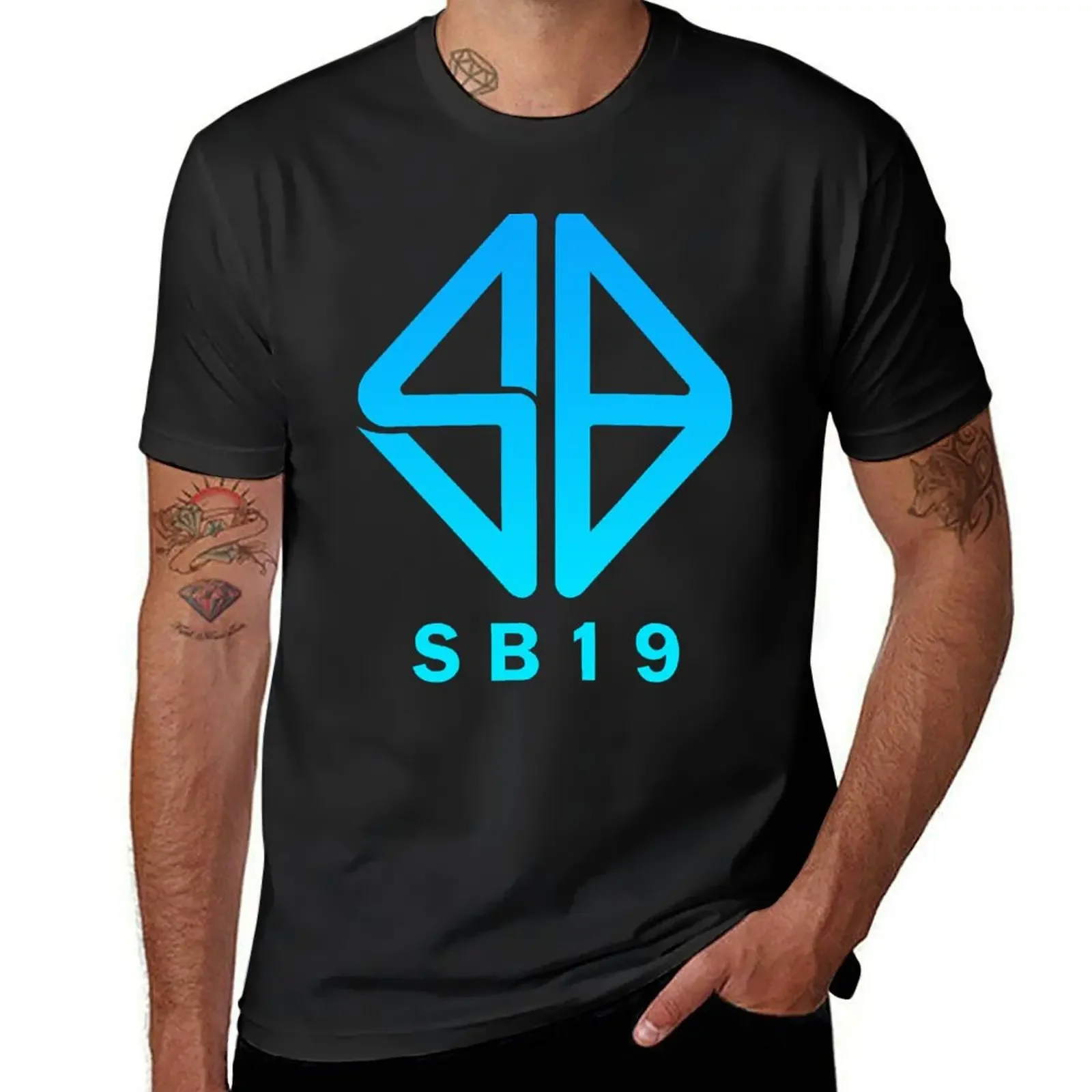 SB19 PPOP BLUE LOGO T-Shirt anime figures cute clothes animal prinfor boys T-shirts for men cotton