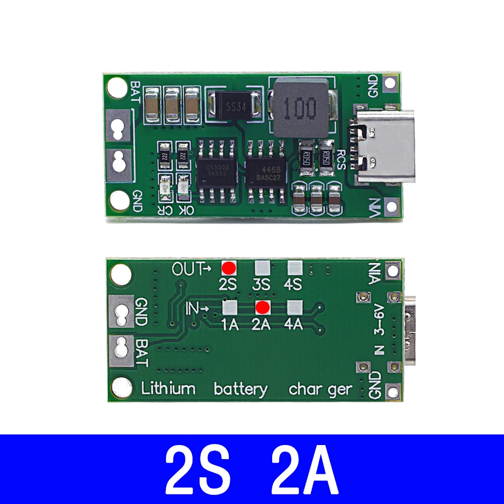 Multi Cell 2S 3S 4S Typ-C bis 8,4 V 12,6 V 16,8 V Step Up Boost LiPo Polymer Li Ion Ladegerät 7,4 V 11,1 V 14,8 V 18650 Lithium-Batterie