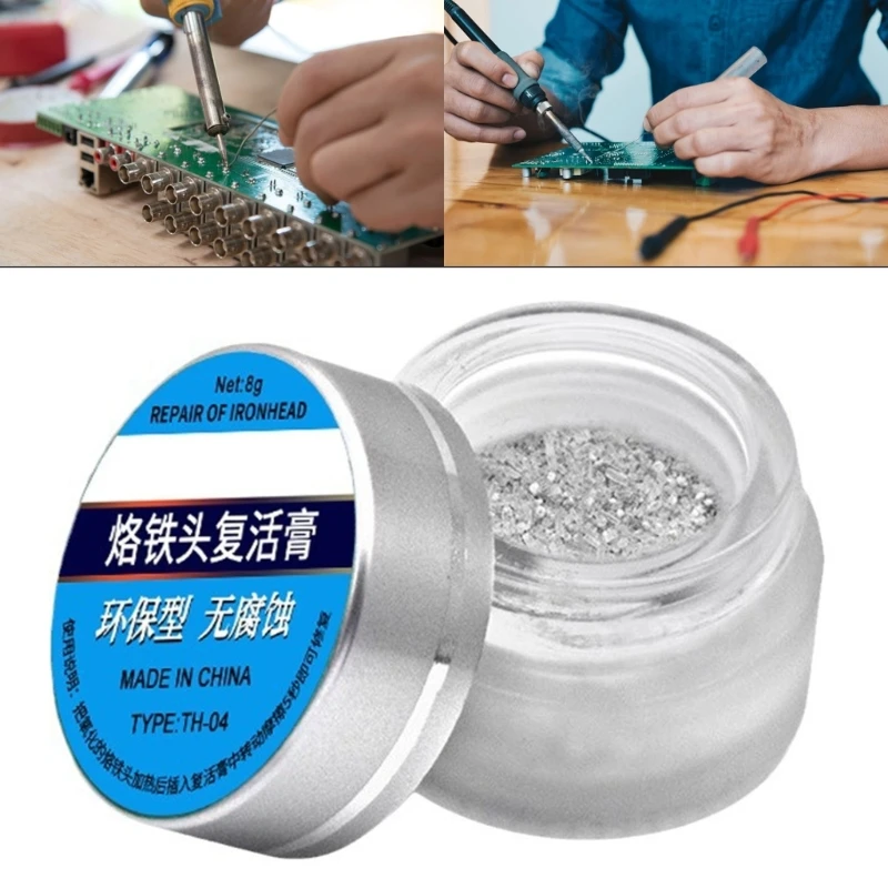 6/16/26/30g Soldering Iron Head Restorers Nonstick Solder Pastes Cleaning Oxidized Tin Soldering Iron Head Revitalizer M4YD