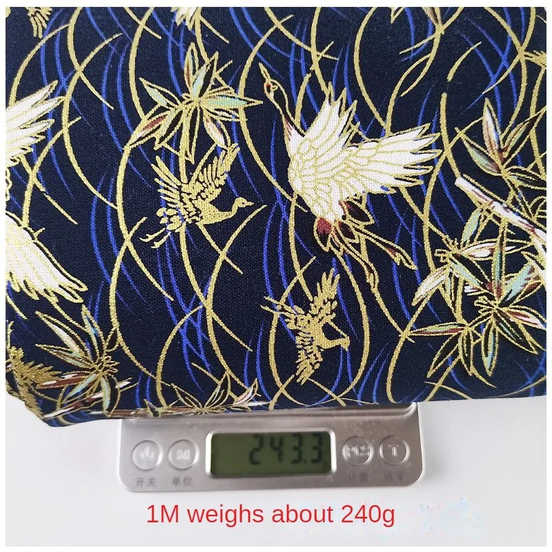 Printed Flower Japanese Fabric By Meter for Tablecloth Clothes Sewing Plain Cat Pattern Pure Cotton Bronzing Textile Comfortable