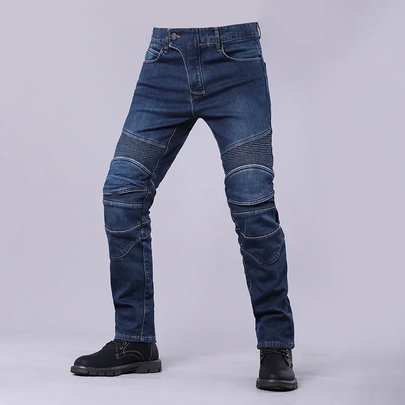 Pantalones vaqueros para motociclismo para hombre, pantalones vaqueros para motocicleta al aire libre, rodilleras protectoras para la cadera, pantalones de Motocross, pantalones anticaída para turismo, equipo de protección