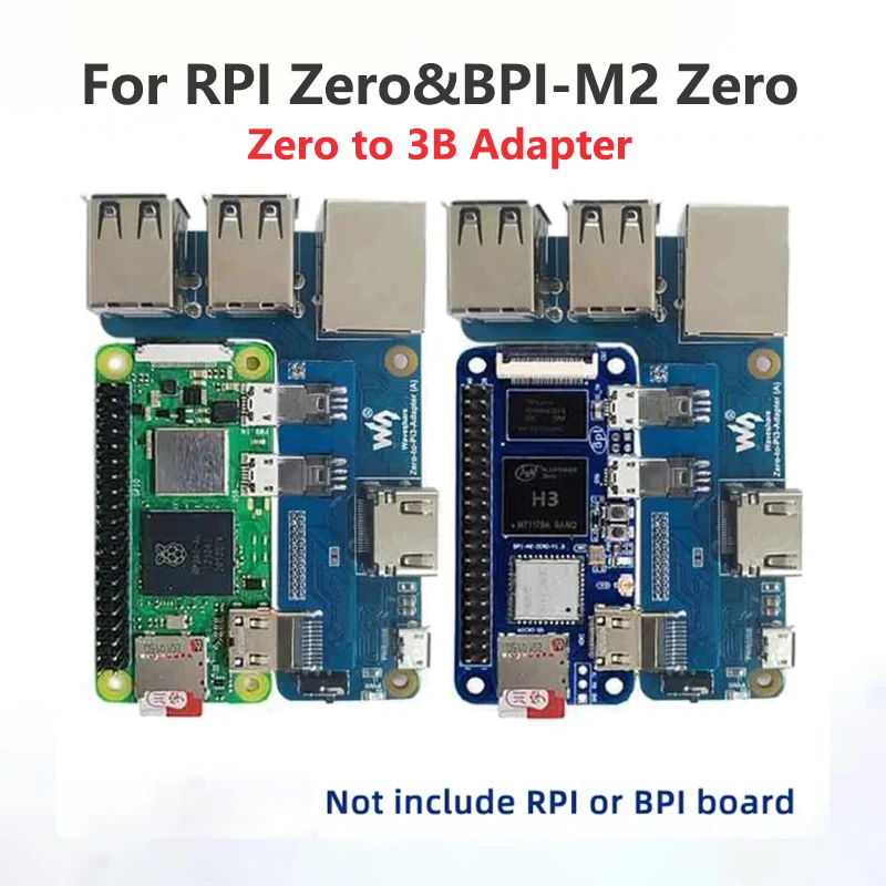 

Raspberry Pi Zero 2 W to Pi 3B Expansion Board 4 x USB Hub 10/100M Ethernet RJ45 HDMI-compatible for Banana Pi M2 Zero