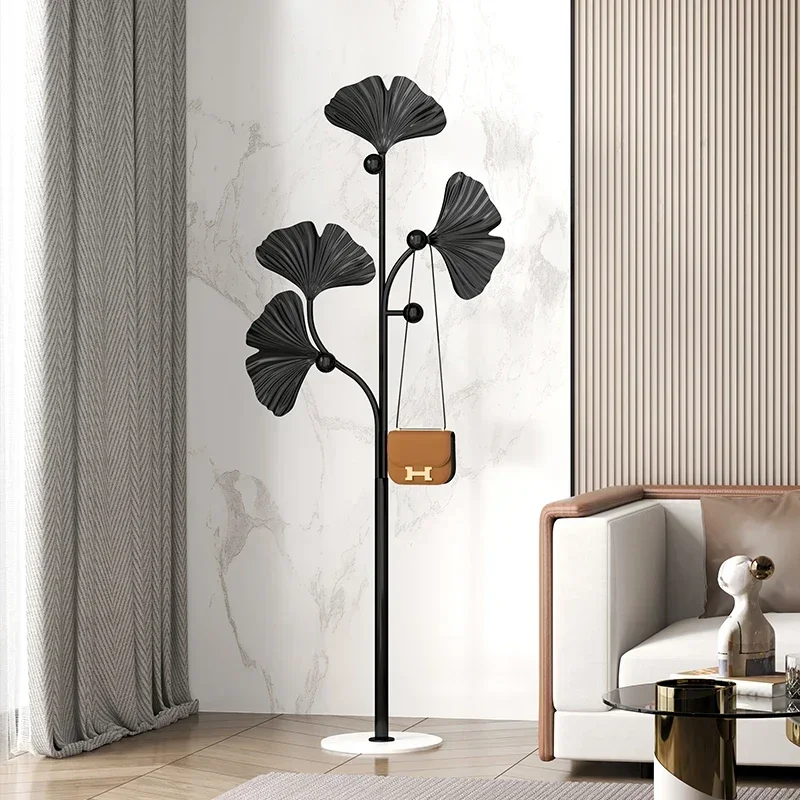 Light Luxury Wrought Iron Coat Rack for Living Room Sturdy Construction Durable Build Space Saving Long Lasting Easy Assembly