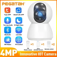 Tuya Smart Life 4MP IOT WiFi Security Camera Remote Door Control IR Night Vision PIR Motion Detector Anti-Theft Alert for Homes