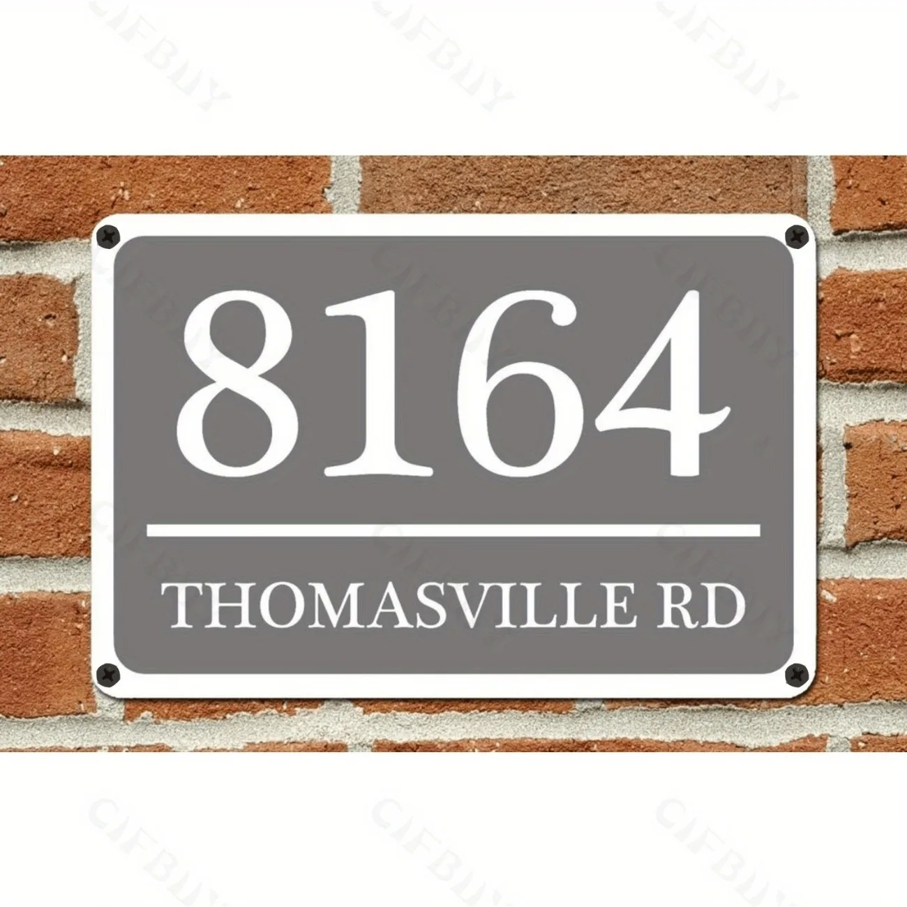 Personalized Metal Home Address Sign - 12"x8" Aluminum House Number Plaque, Wall Mounting, No Electricity Needed. image 3