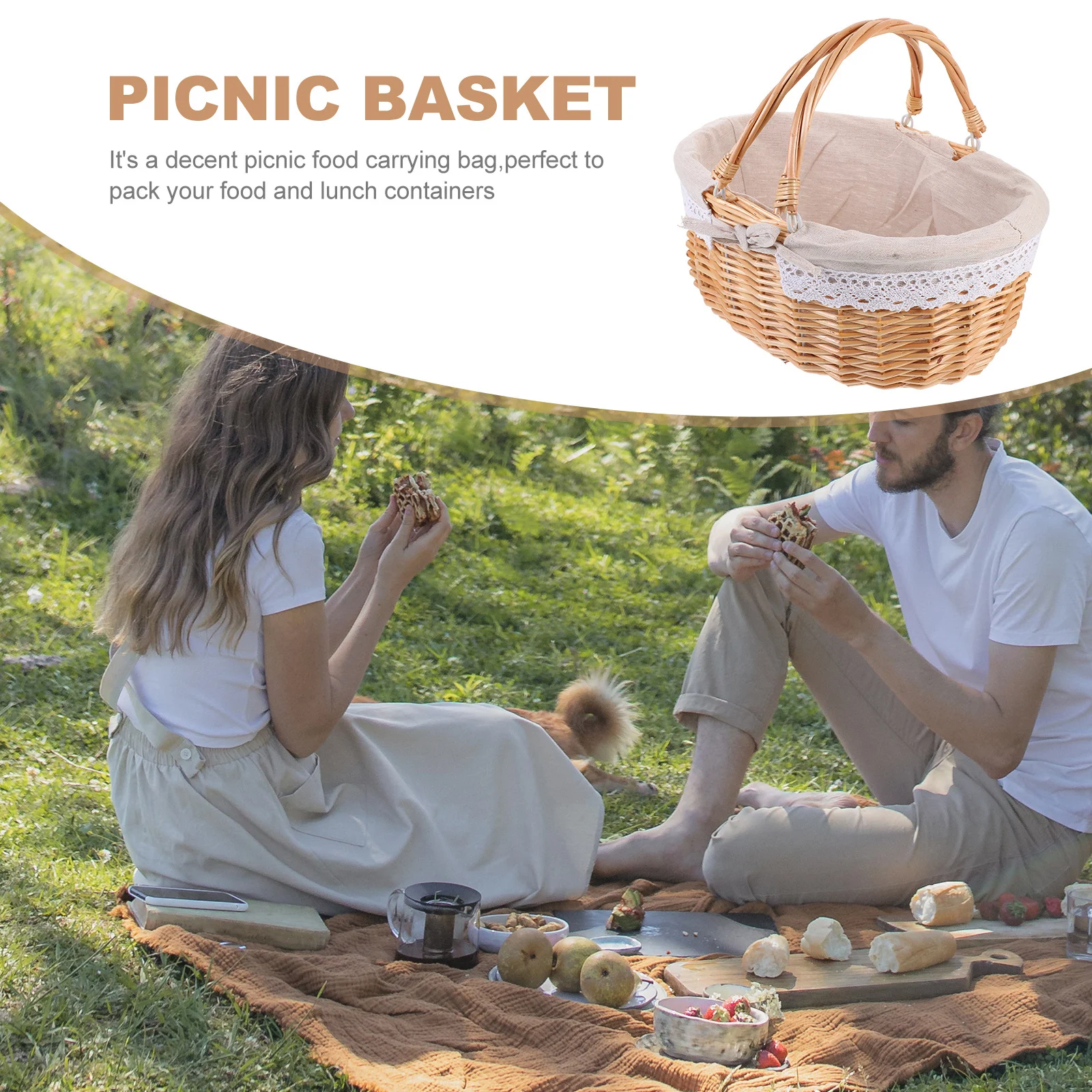 

Decorative Woven Storage Basket Handmade Flower Arrangement Basket for Room Nursery Supermarket Craft Area Multi-Function