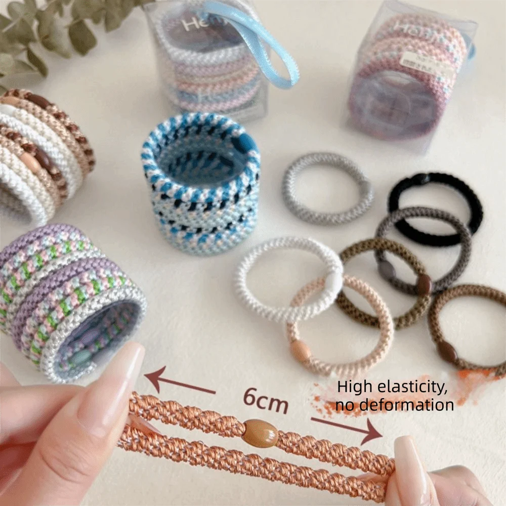 High Elasticity Basic Hair Rope Set Hair Tie Hair Ring Weave Rubber Band Ponytail Holder Hair Accessories