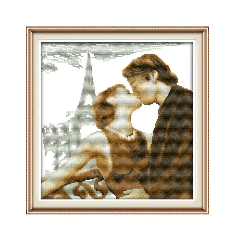 Plain Color Couple Series Cross Stitch Kits Embroidery Room Decoration 11CT 14CT Stamped Fabric Handmade Set Needlework Sewing