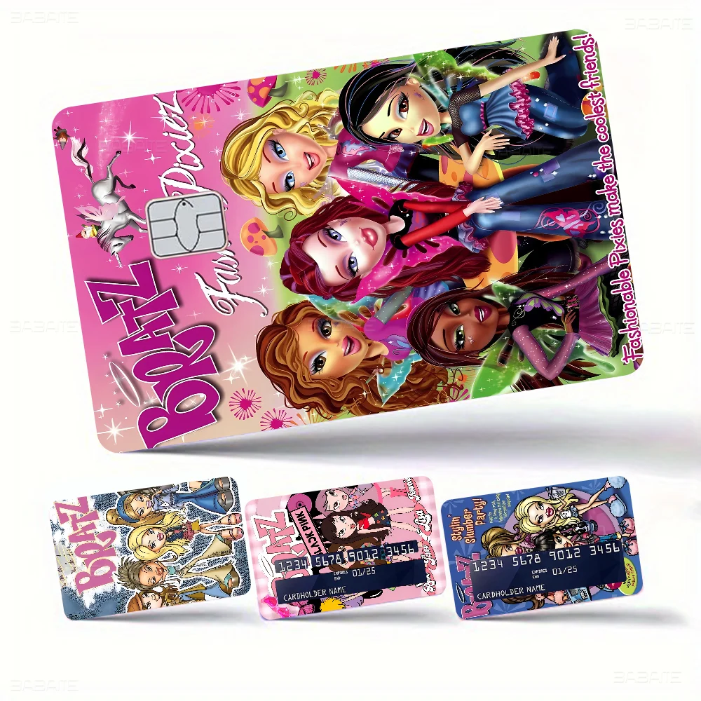 Bratz Doll Classic Anime Cartoon Credit Card Skin Stickers For Bank Card Bus Metro Card Sticker Waterproof Women Gift