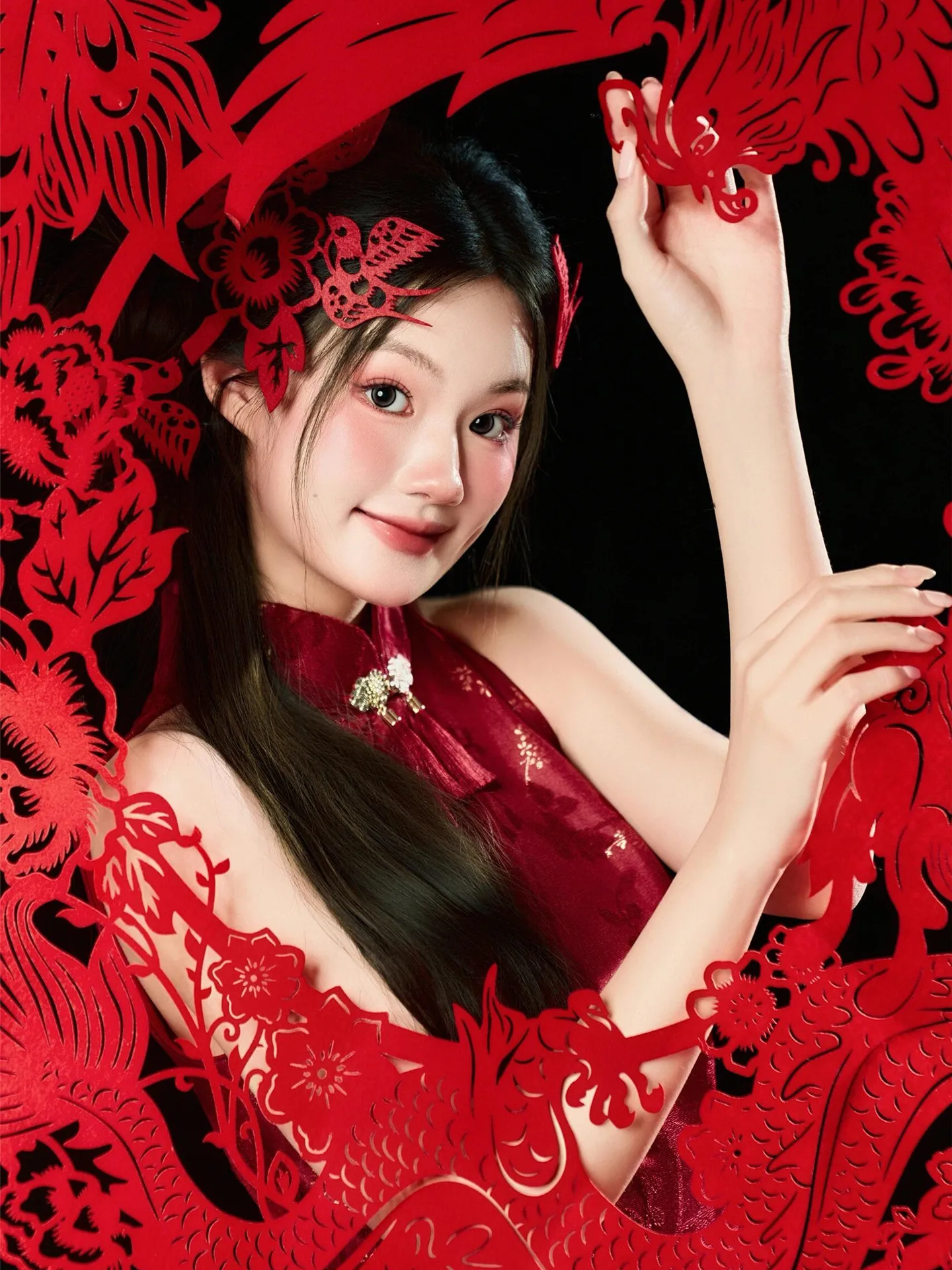 Red Paper Cut Women…