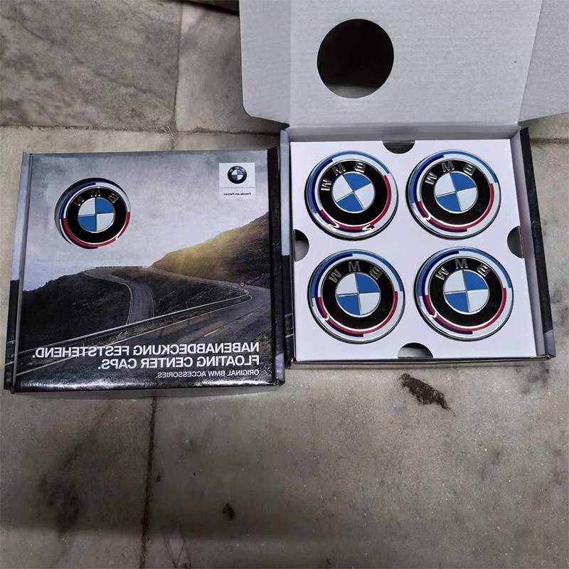 

4Pcs 56/68mm Floating Car Wheel Center Caps Auto Accessories For BMW 50th Anniversary – Fit M Emblem G11 G12 G30 G31 G32 G38 G08