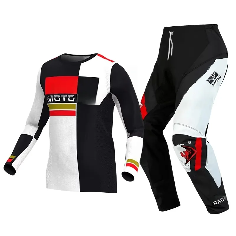 Motorcycle off-road riding set, long sleeved T-shirt, breathable, quick drying, all season universal, quick conquering