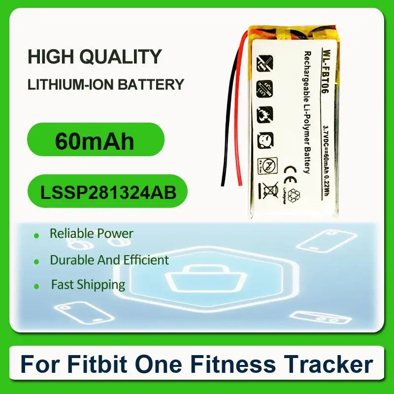 Battery For Fitbit One Fitness Tracker Alta HR WL-FBT07 2-wire