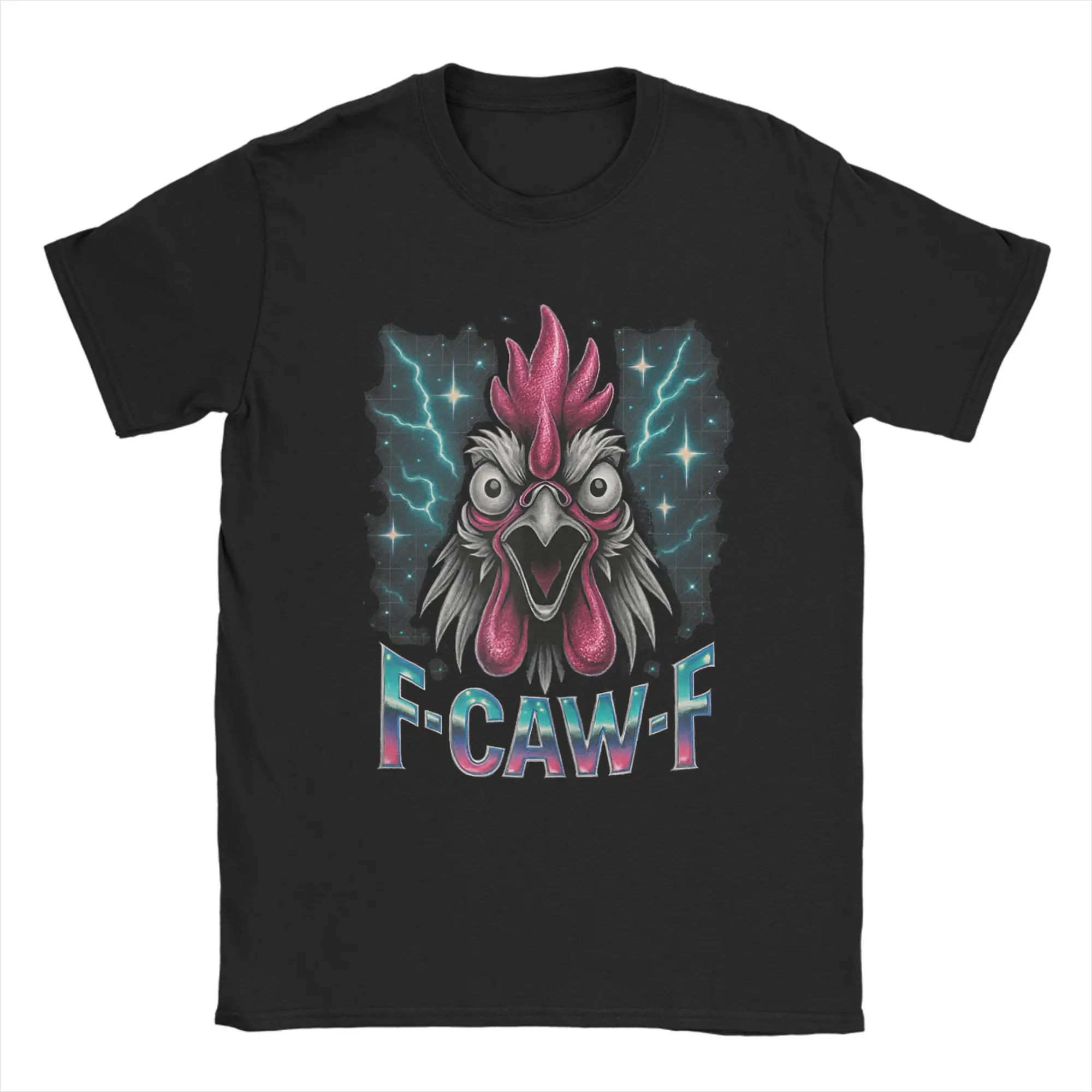 

F Caw F Funny Chicken F-Caw-F Rooster T Shirt Summer Fashion T-Shirts Men Cotton O-Neck 5XL 6XL Top Tees Short Sleeve Y2K Tshirt