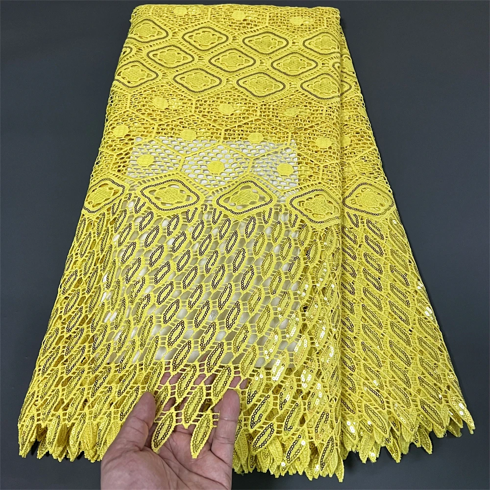 

Latest African Cotton Lace Fabric With Sequins 2023 High Quality Embroidery Nigerian Swiss Lace Fabric For Dress HZ1215