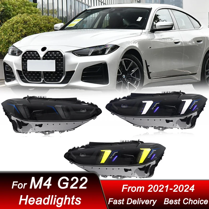 Car Headlights For BMW 4 series M4 G22 G26 G82 21-24 upgrade new style full LED Headlamp Assembly Projector Lens Accessories Kit