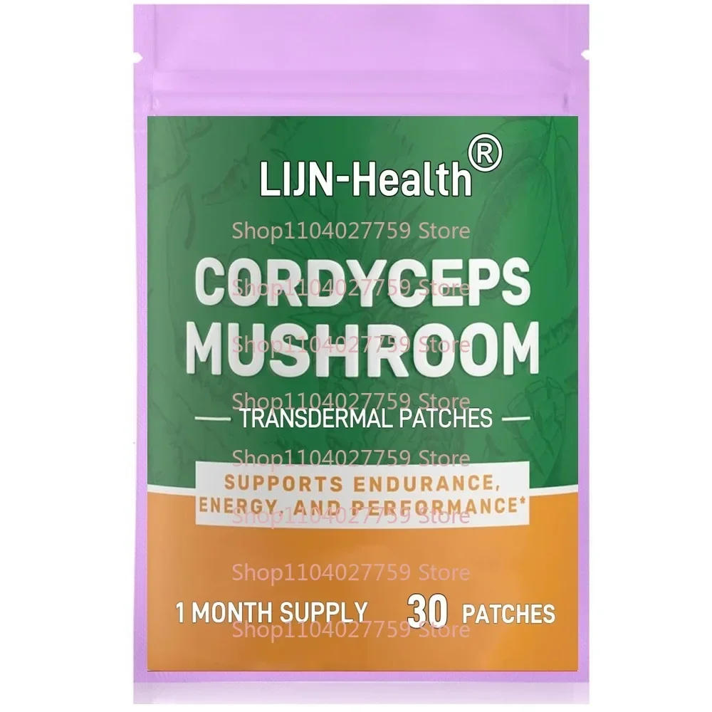 30 Patches Cordyceps Mushroom Transdermal Patches for Energy Focus Athletic Performance