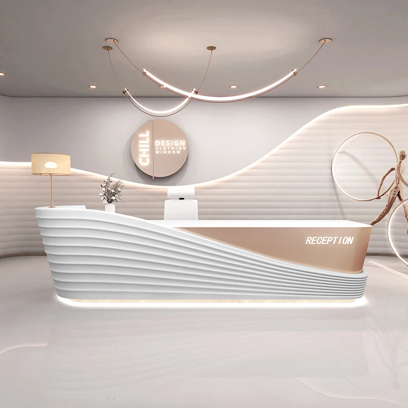 Reception desk, nail salon, light luxury, high-end feeling company, hairdressing special bar table, counter checkout page