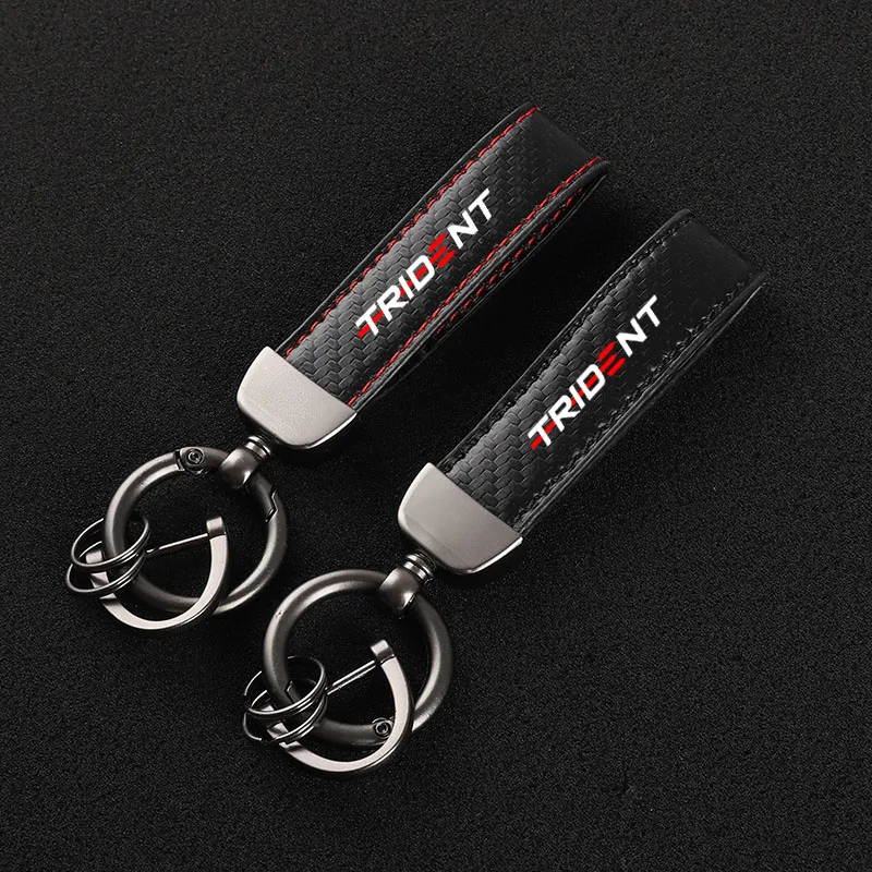 High-Grade Carbon Fiber Motorcycle Keychain Holder Keyring for  TRIUMPH TIGER TRIDENT Motorcycles Accessories