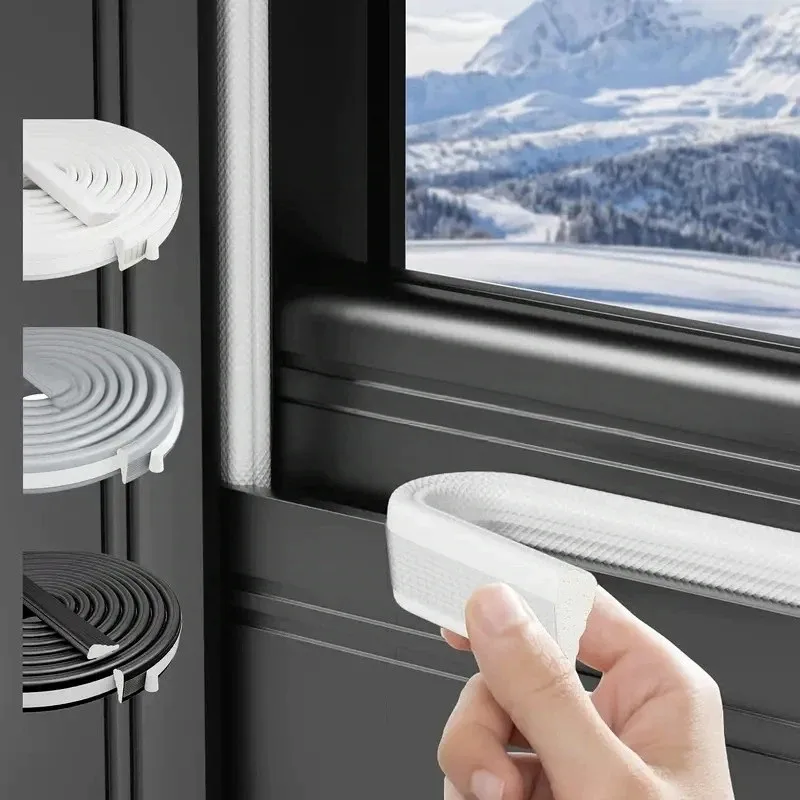 Window Sealing Strip Self-adhesive PU Acoustic Foam Door Sealing Strip Soundproof Windproof Window Gap Filling Strip