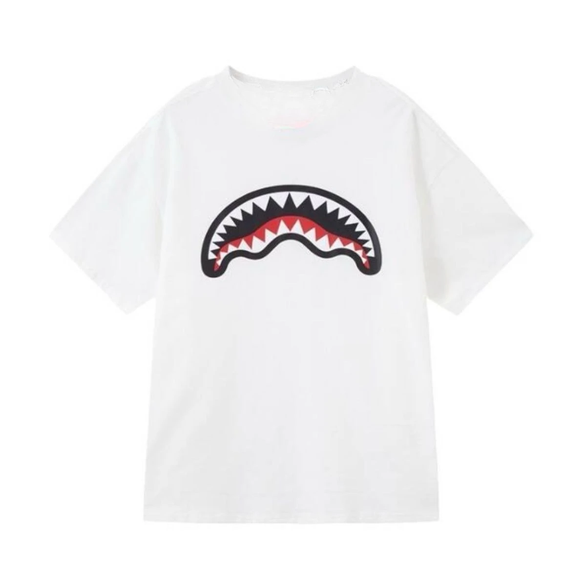 

SPRAYGROU S Shark с большим логотипом и принтом акулы, новая футболка из плотного чистого хлопка с короткими рукавами для мужчин и женщин