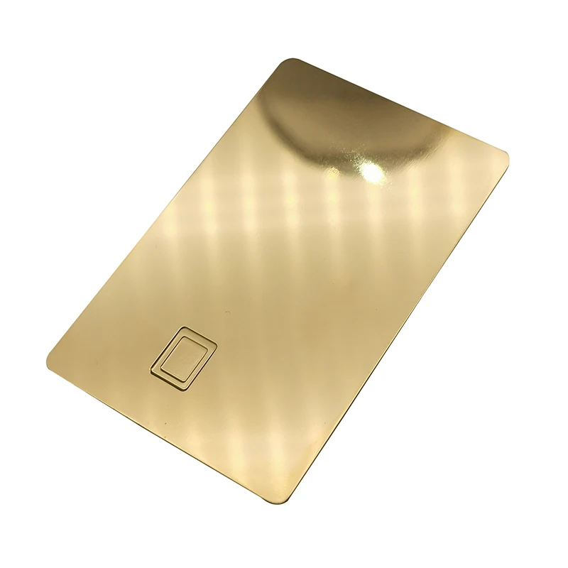 custom Free Sample 0.8MM 4442 Chip Slot Glossy 24K Gold Mirror Card With Hico magnetic Stripe and Signature Bar