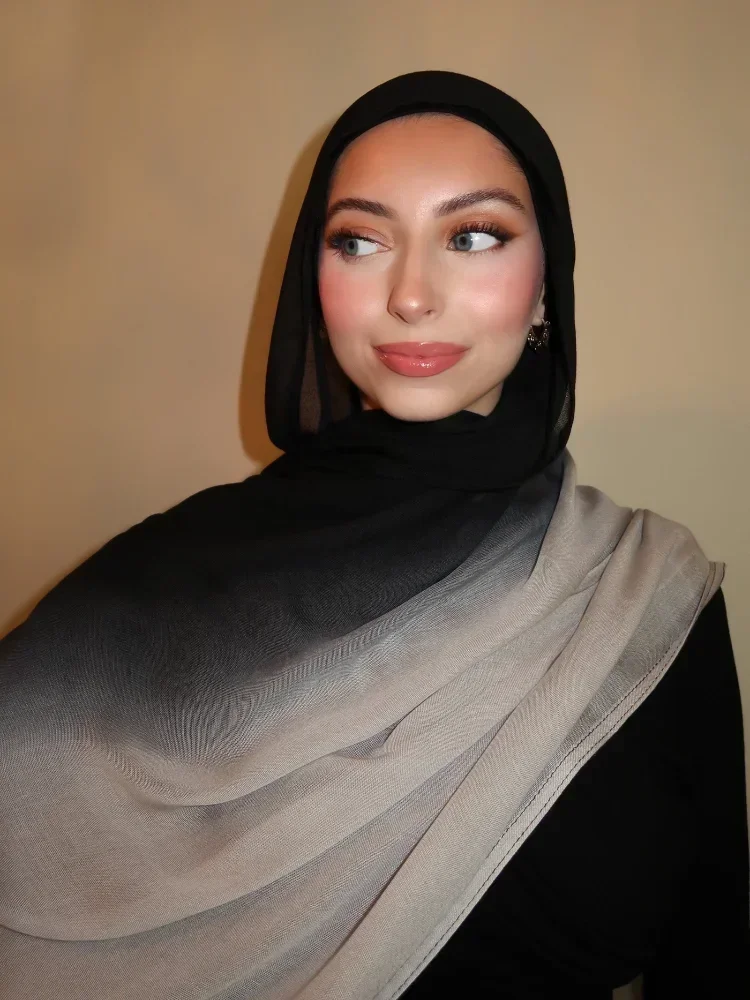 2024 프리미엄 그라디언트 레이온 모달 Hijabs 여성용 코튼 Hijab 스카프 빅 사이즈 랩 및 Shawls Musulman Headband 이슬람 터번