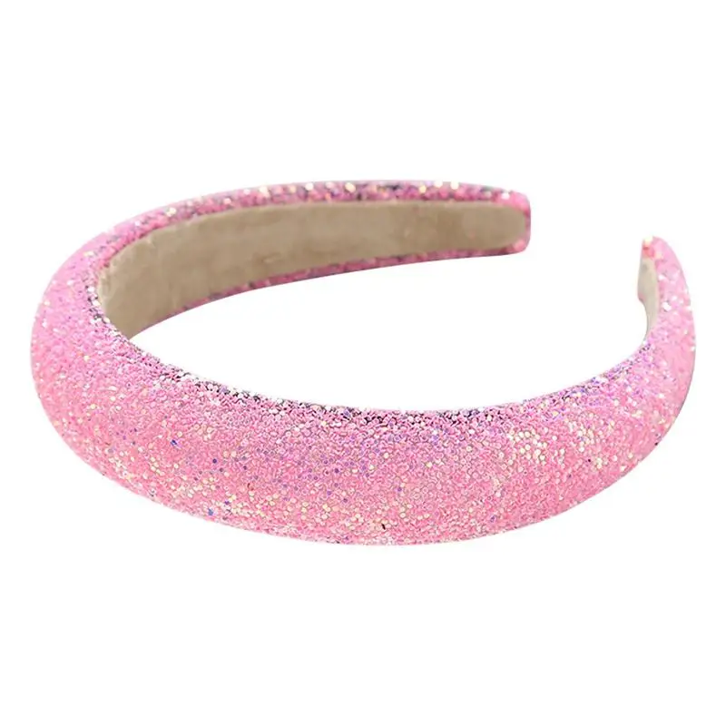 

Блестящая повязка на голову, легкая повязка на голову, блестящие повязки на голову с широкими полями для девочек, губка, праздничные аксессуары для волос для женщин