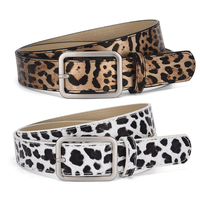 Zebra Pu Leather Hip-hop Y2k Girls Belt Fashion Punk Jeans Dress Accessories Girdle Leopard Print Pin Buckle Waistband for Women