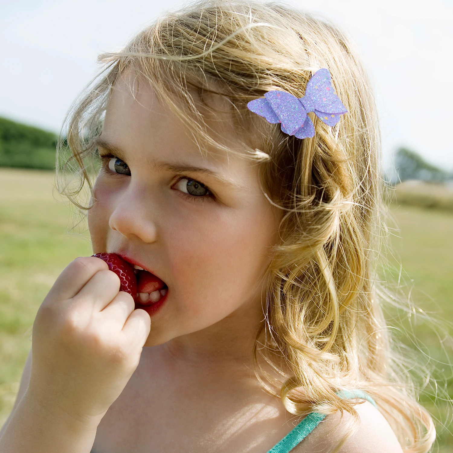 5PCS Cute Butterfly Hair Clips 3inch Sparkly Hair Bows Hairpins Children Kids Hair Accessories
