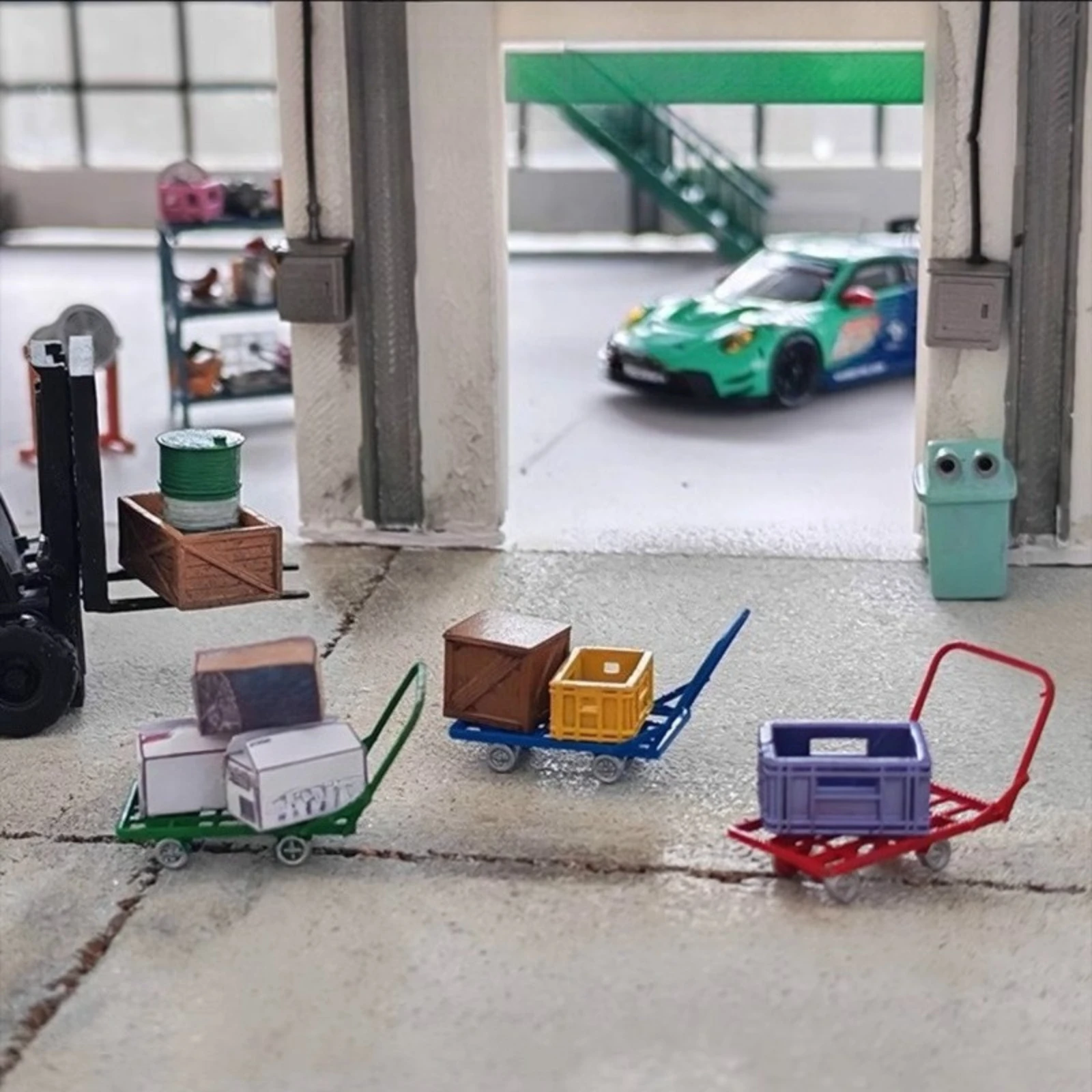 Tools Workshop Kids - ไดโอรามา 1/64 โมเดลรถเข็น อุปกรณ์ซ่อมแซมในเวิร์คช็อป อุปกรณ์ตกแต่งฉากโรงรถ เครื่องมือซ่อมรถ