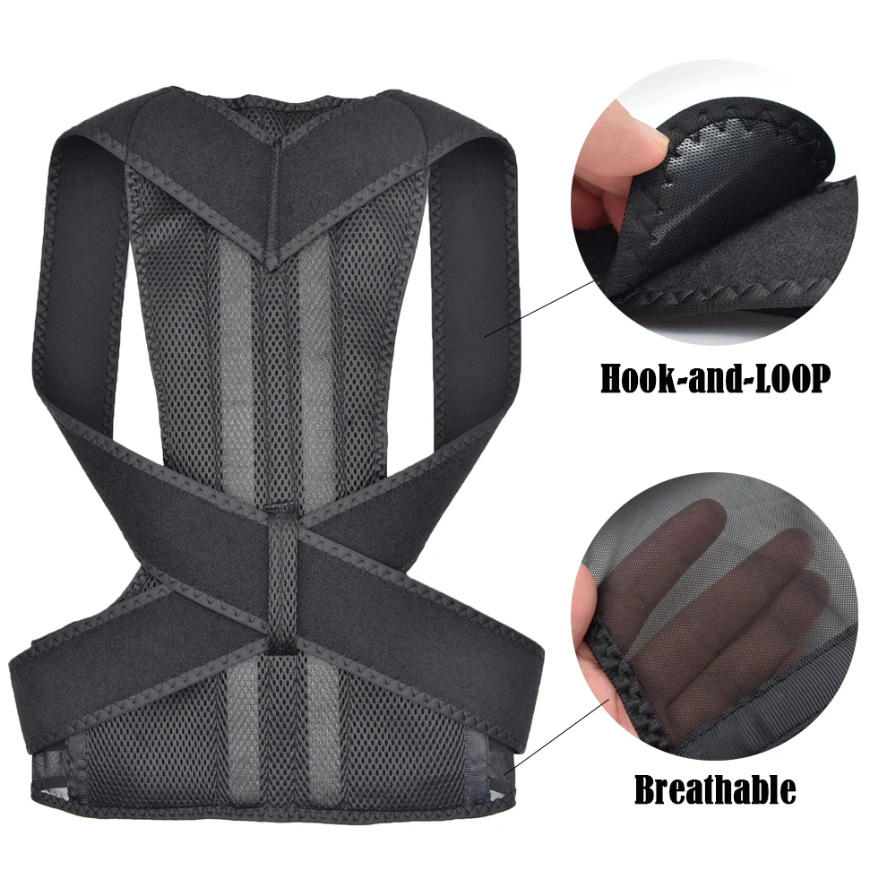 Reinforced Belt Lumbar Column Posture Corrector Vest Adjustable Back Support Strap Shoulder Spine Brace Neck Stretcher Trainer
