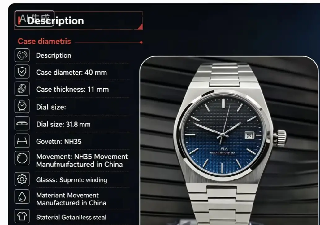 Parnsrpe New PRX Style 40mm Men Automatic Mechanical Watch NH35 Movement 316L Stainless Steel Sapphire Glass Gradient Dial Trans