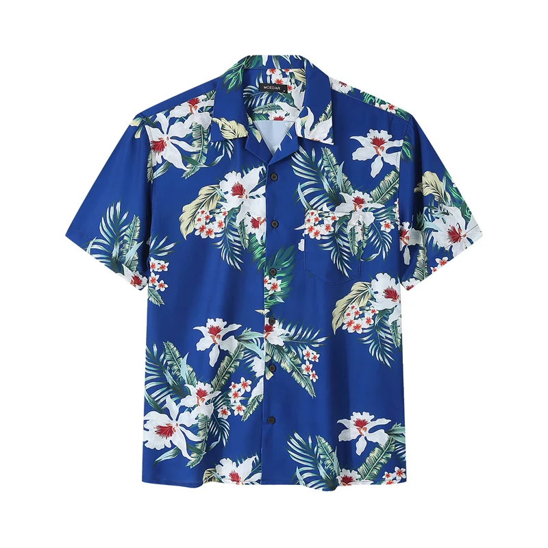 Plus Size 6XL Fashion Men\'s Shirts Men Hawaiian Camicias Casual Polyester 3D Printed Short-sleeve Blouses Tops Tshirt