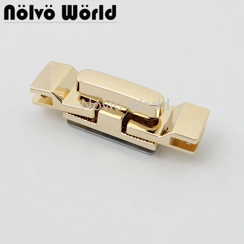 

5-30sets 58*16mm light gold rectangle shape new design twist lock for chain bag a set of lock repair turn lock purse accessories