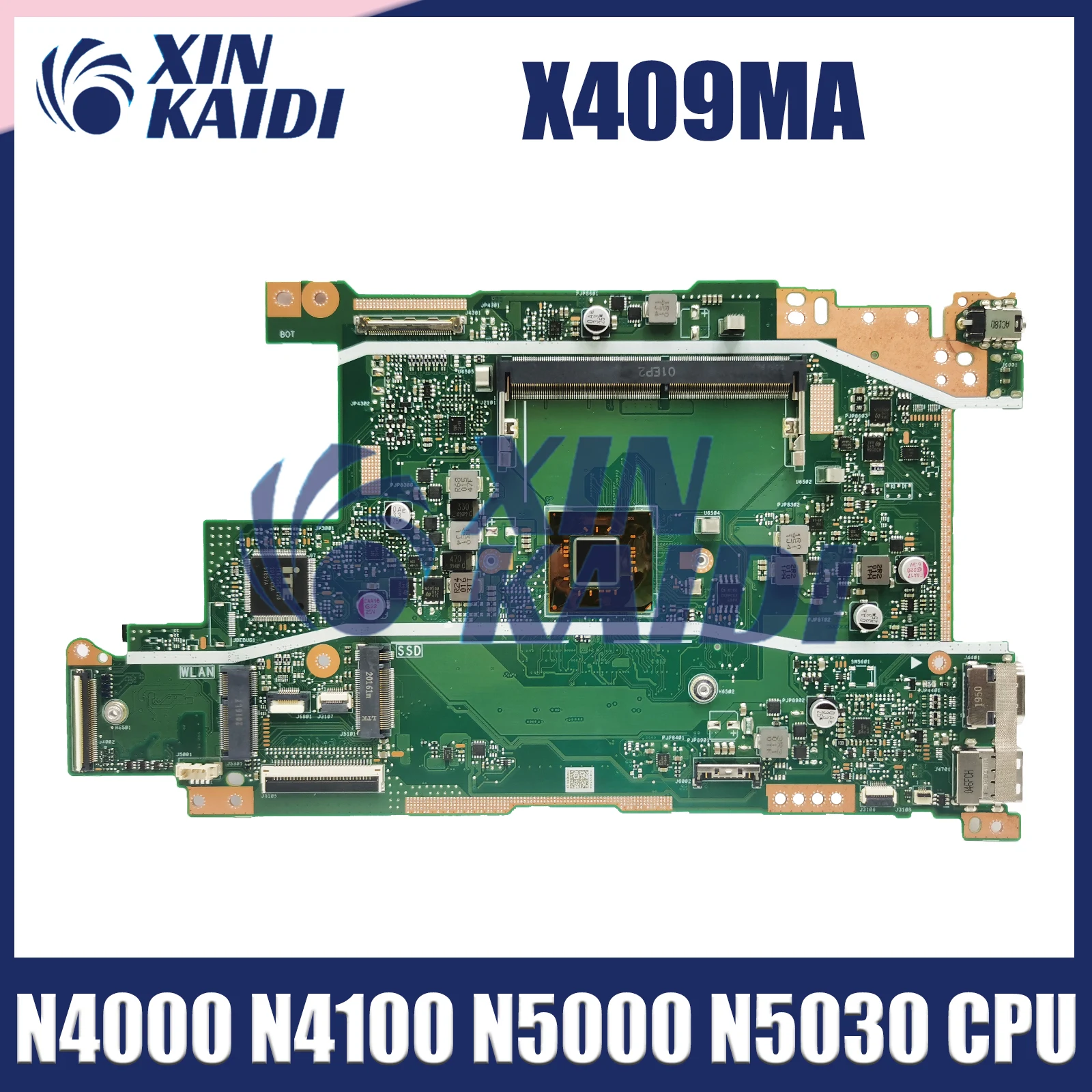 Computer Mainboard For ASUS VivoBook X409MA X409 X509MA Laptop Motherboar Pentium N4000 N4100 N5000 N5030 CPU DDR4 100% Working