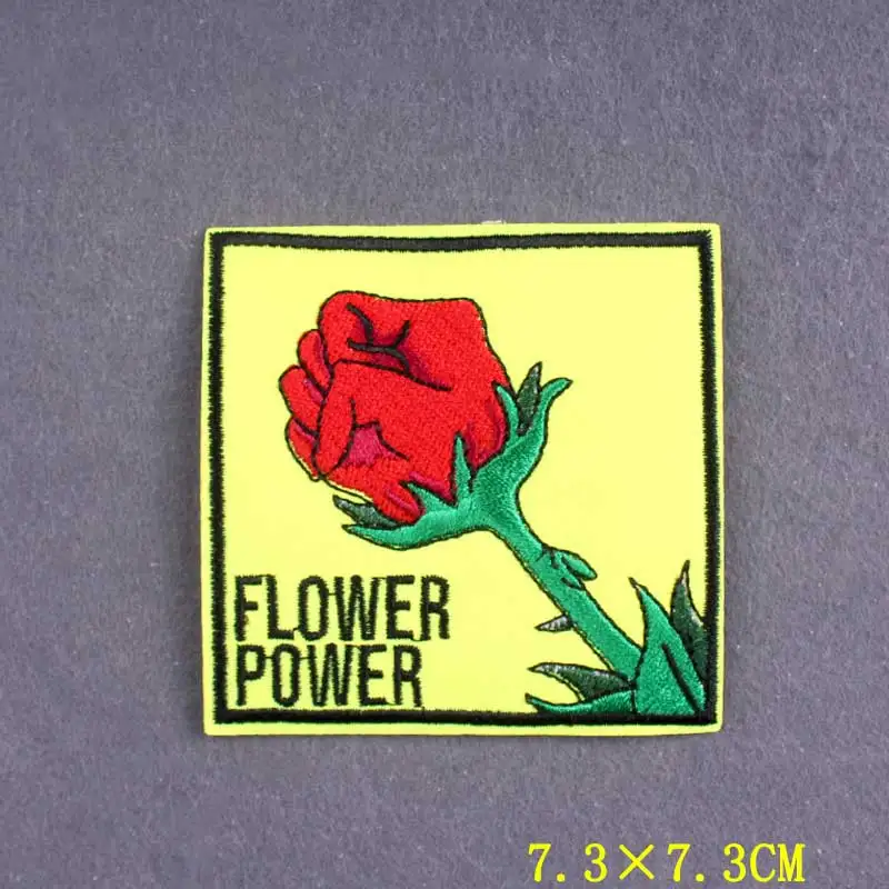 Flower Patch Iron-On Patches For Clothing Feminism Embroidey Patches On Clothes DIY Word Stripes Clothes Patch With Iron Badges