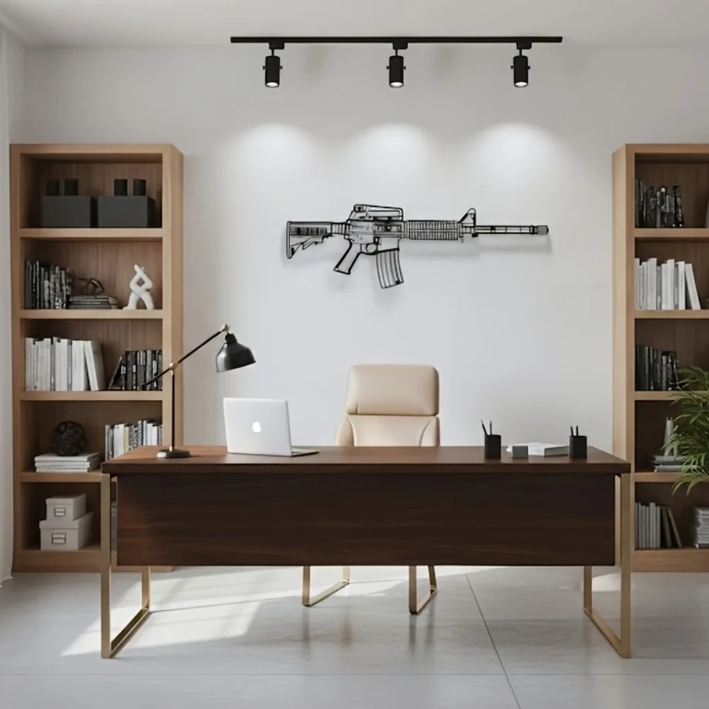 CIFbuy M4 Rifle AR15 Gun Silhouette Gaming Mouse Pad Non-Slip Rubber Base Edge-Locked Laptop Desk Mat - view 5