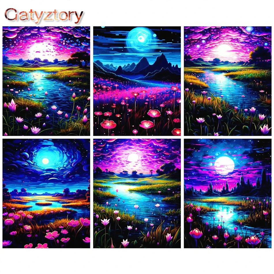 

Gatyztory Painting By Numbers Landscape DIY Oil HandPainted Pictures By Numbers For Home Decortion Artwork For Living Room Decor