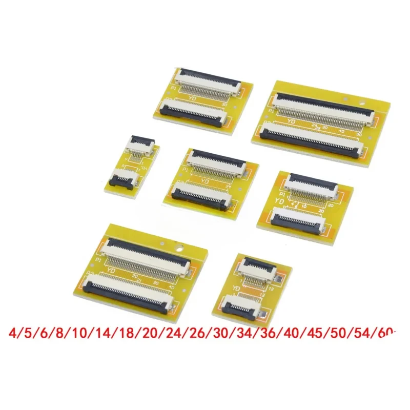 5pcs FFC FPC 1.0MM Flexible Flat Lengths Extension Board Adapter Plate Board PCB 4P 5/6/7/8/9p 12/14/16/18/20/22/28 24P 30P DIY