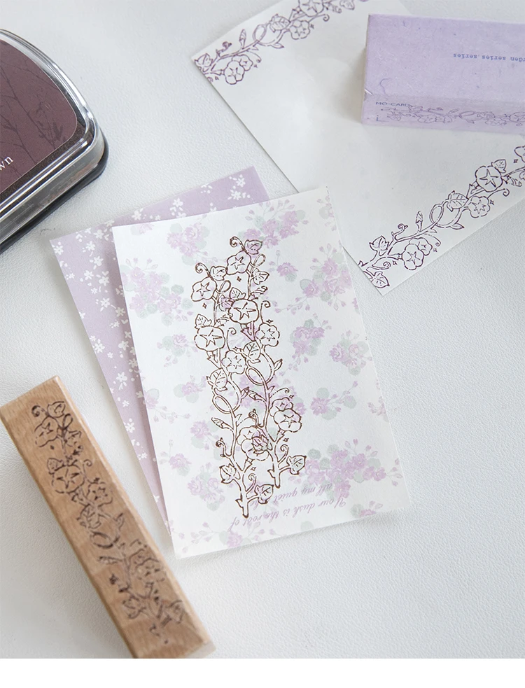 Morgenregen-Rankengarten-Journalstempel Vintage-Rosen-Pflanzen-Blumenrandmuster DIY Check-In Dekorativer Stempel – Detail 6