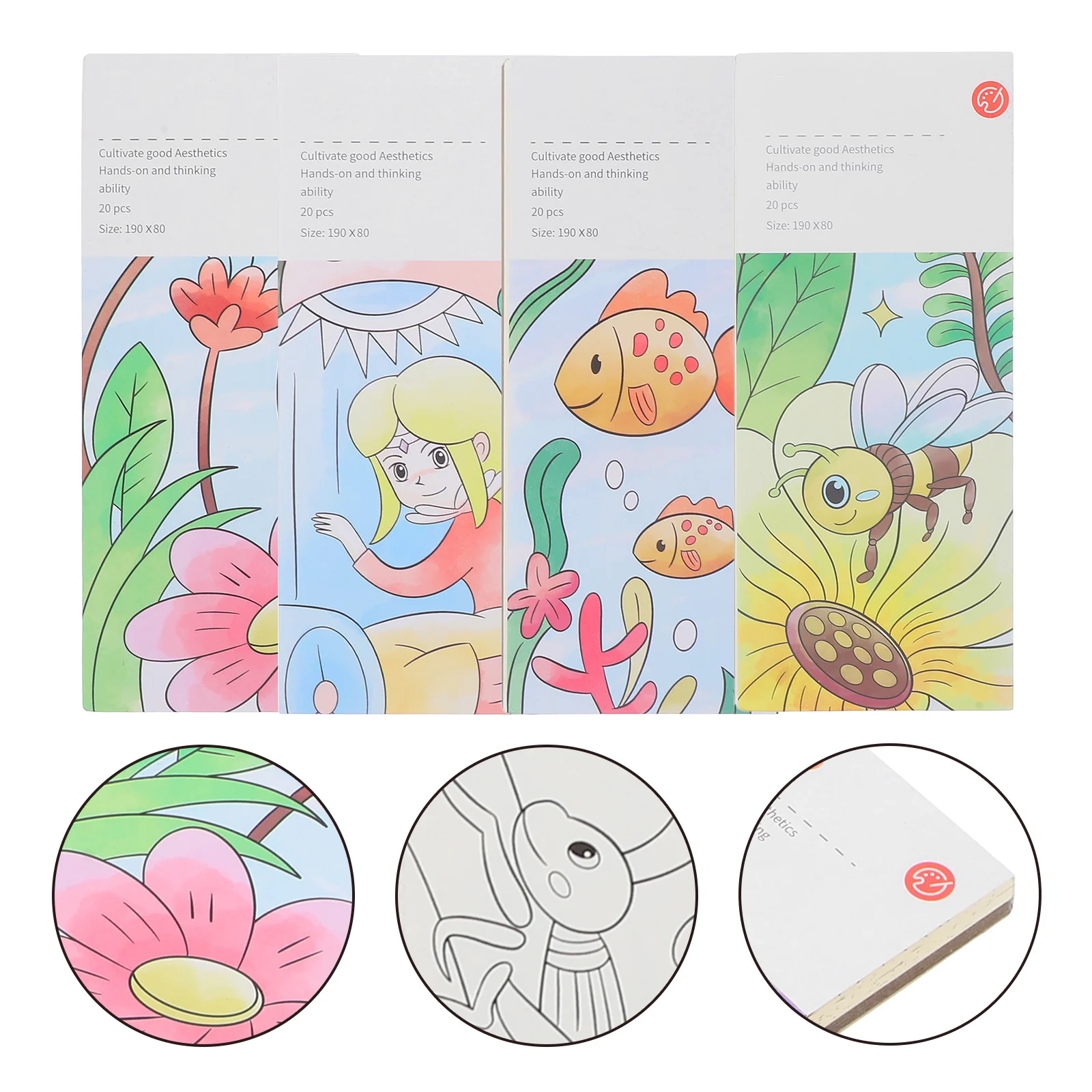

1Set Watercolor Painting Book for Kids Safe Paper DIY Drawing and Coloring Practice Portable Pocket Watercolor Kids