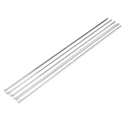 4Pcs 250mm OD 8mm 1.5mm Thick Wall Borosilicate Glass Blowing Tubes Lab