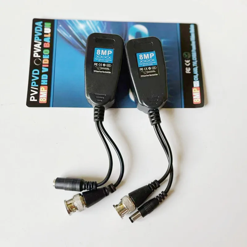2 IN 1 BNC TO RJ45 HD Video Power Balun Transceiver to CAT5e 6 Connector 3 IN 1 Twiisted Pair For AHD/CVI/TVI/CVBS Camera